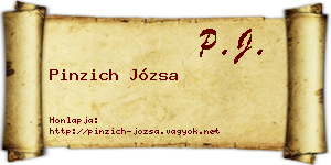 Pinzich Józsa névjegykártya